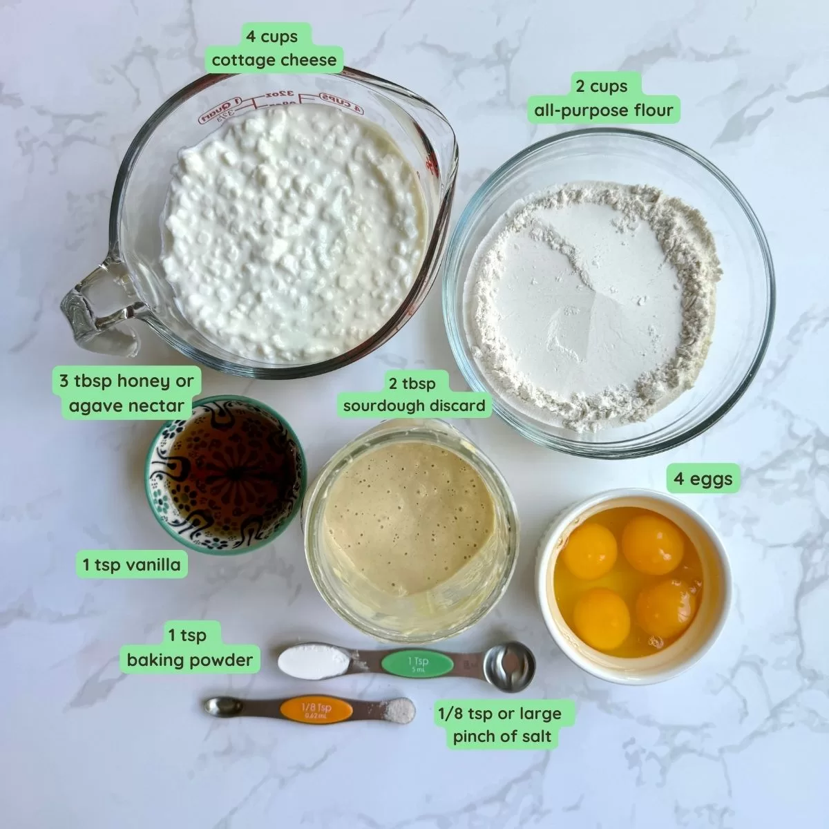 Cottage Cheese Pancakes with Sourdough Discard Ingredients